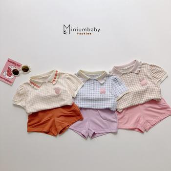 Bộ cộc quần đùi bé gái có cổ