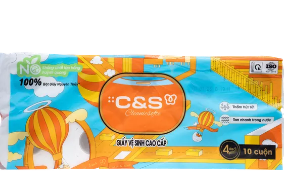 Product image - [GIẢM 55%] Giấy vệ sinh có lõi cao cấp thương hiệu C&S (Bịch 10 cuộn - 120g - 4 lớp )