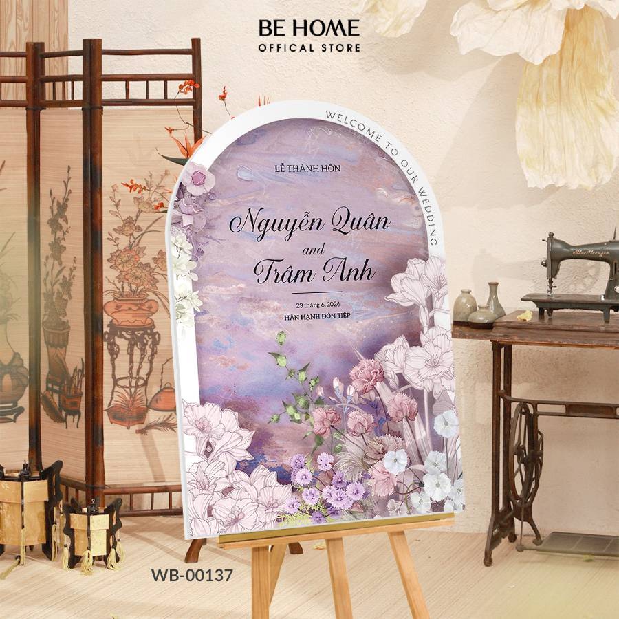 Bảng Chào Cổng Cưới Cao Cấp , In Tên Cô Dâu Chú Rể Theo Mẫu , Nhiều Mẫu Đẹp - BeHome Decor