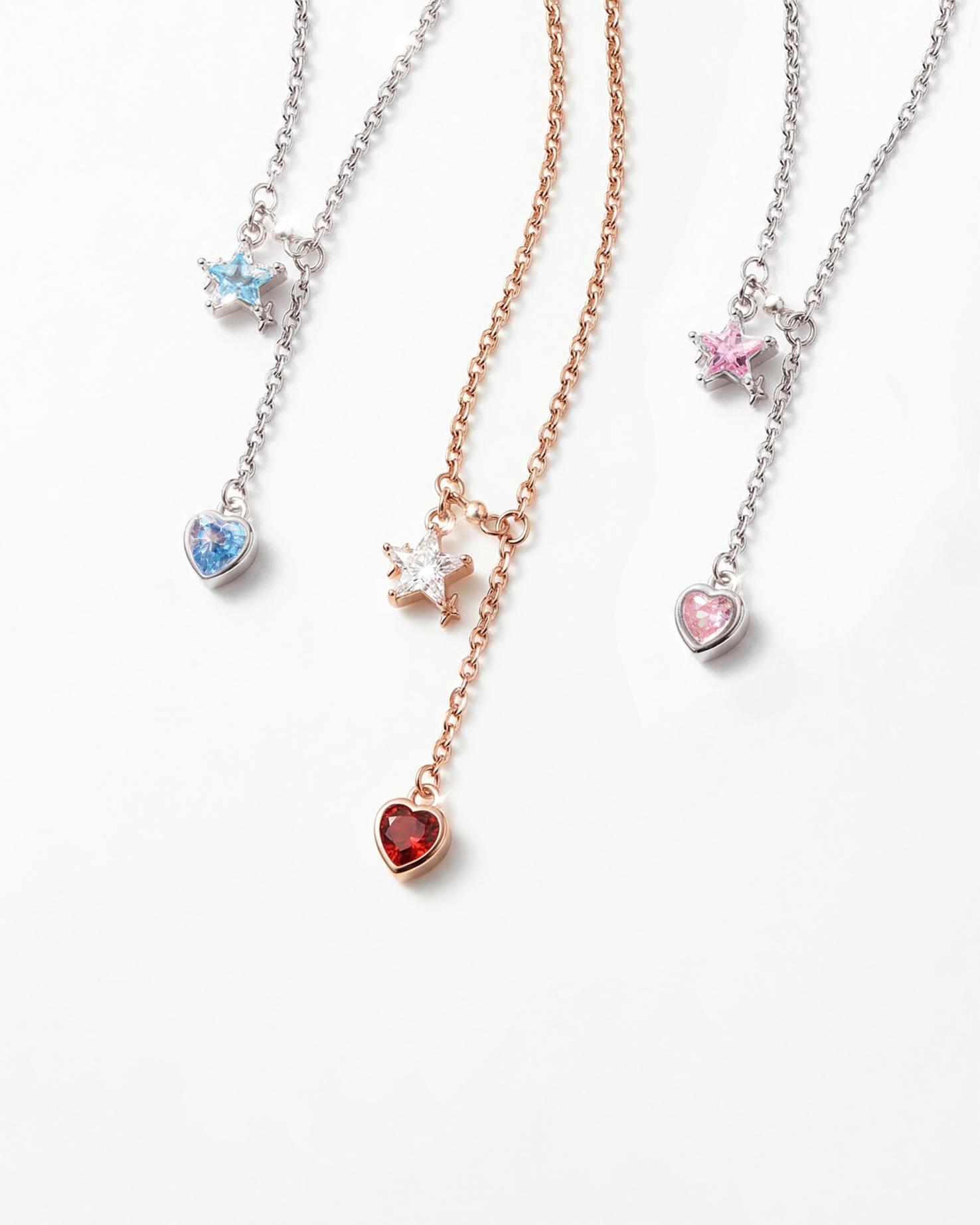 Dây Chuyền Sincera Star Heart Đá CZ | Bạc s925