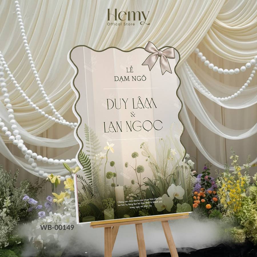 Bảng Chào Đám Cưới Sang Trọng , In Tên Cô Dâu Chú Rể Theo Yêu Cầu , Trang Trí Cổng Cưới - HeMy Decor