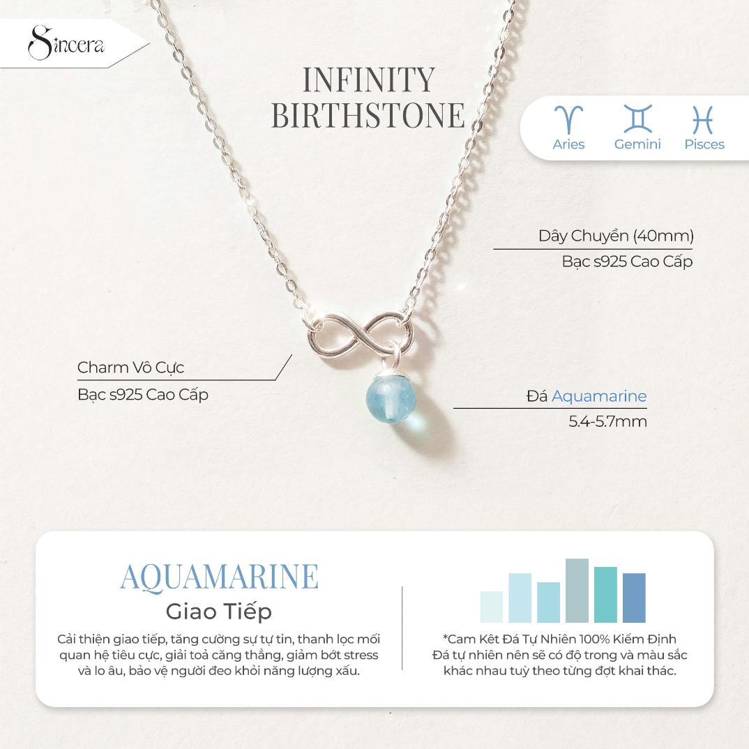 Dây Chuyền Sincera Infinity Birthstone | Bạc s925 Mix Đá 1