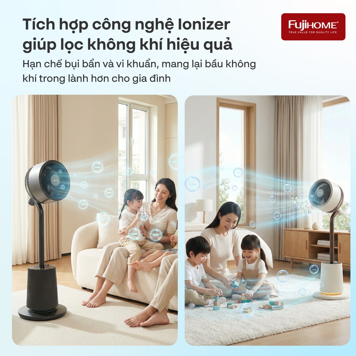 quạt tuần hoàn không khí thông mình điều khiển giọng nói Fujihome Luxury CFR01PRO-Voice