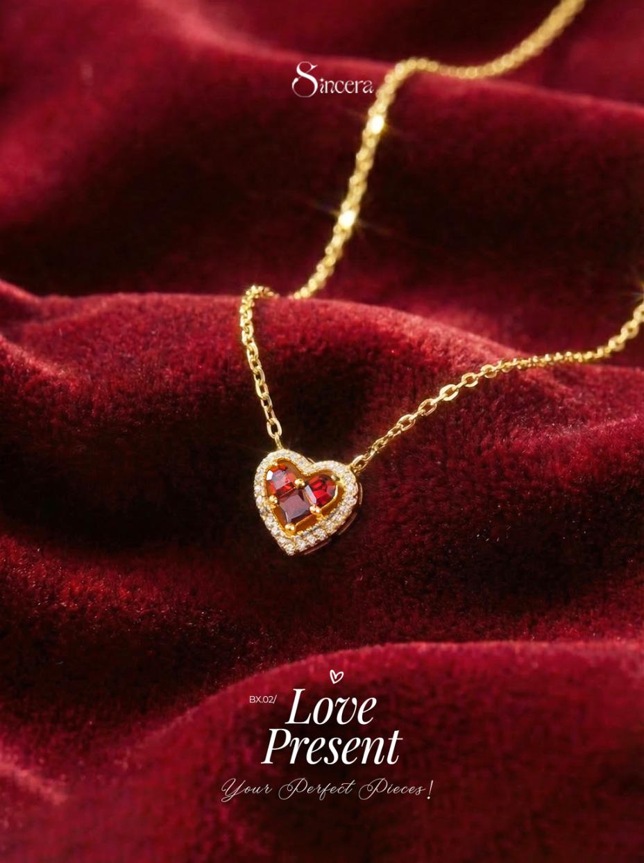 Dây Chuyền Sincera HEARTYG02 | Xi Vàng 18K 1