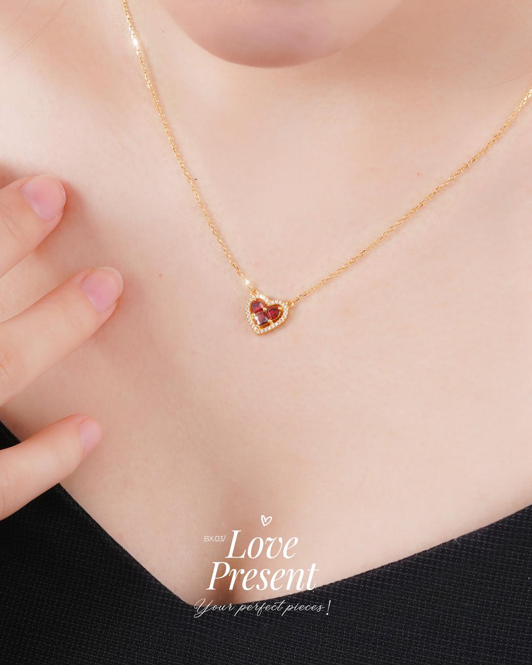 Dây Chuyền Sincera HEARTYG02 | Xi Vàng 18K 3