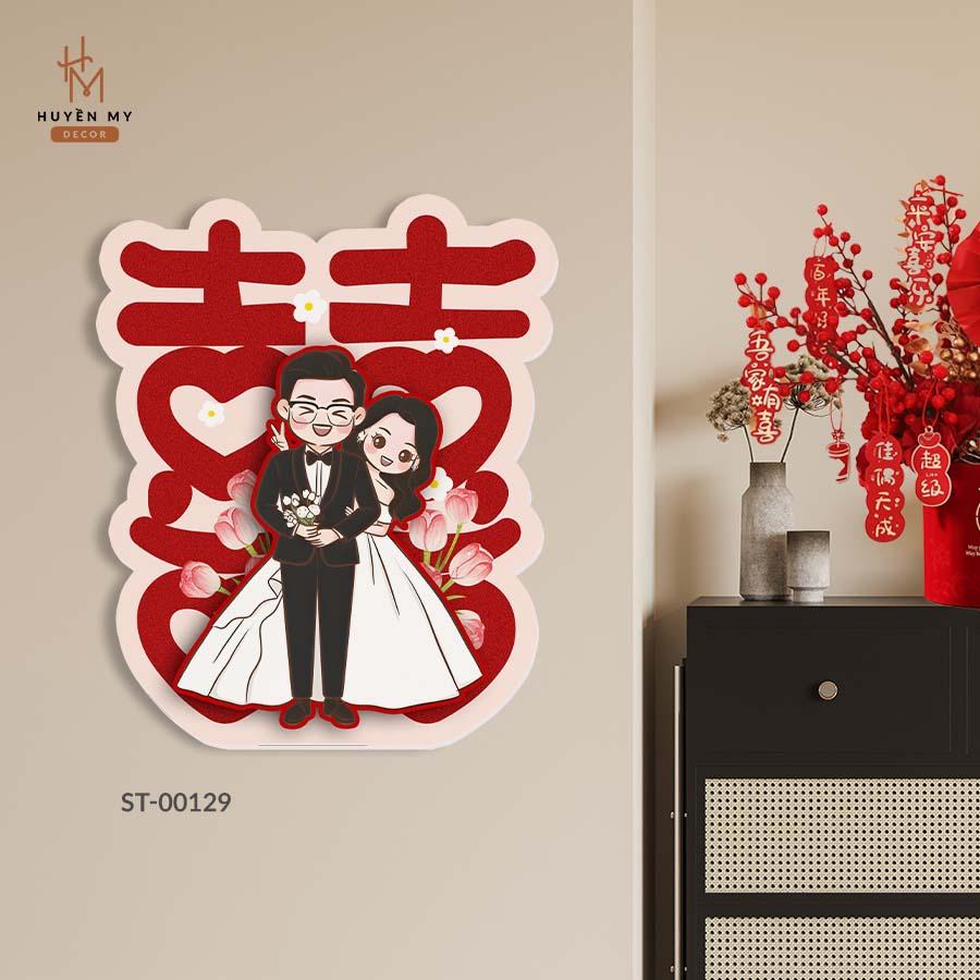 (BST MỚI) Tranh Dán Sticker Chữ Hỷ, Nhiều Mẫu Đẹp, Trang Trí Đám Cưới, Đám Hỏi - Huyền My Decor