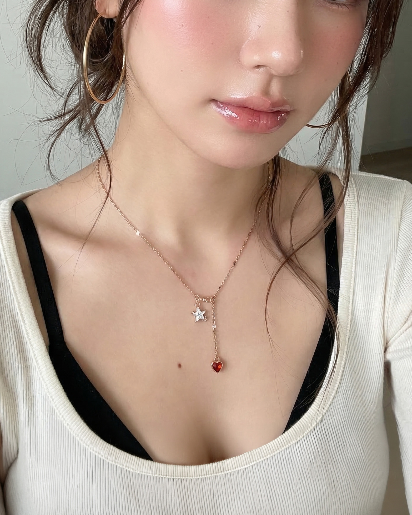 Dây Chuyền Sincera Star Heart Đá CZ | Bạc s925 3