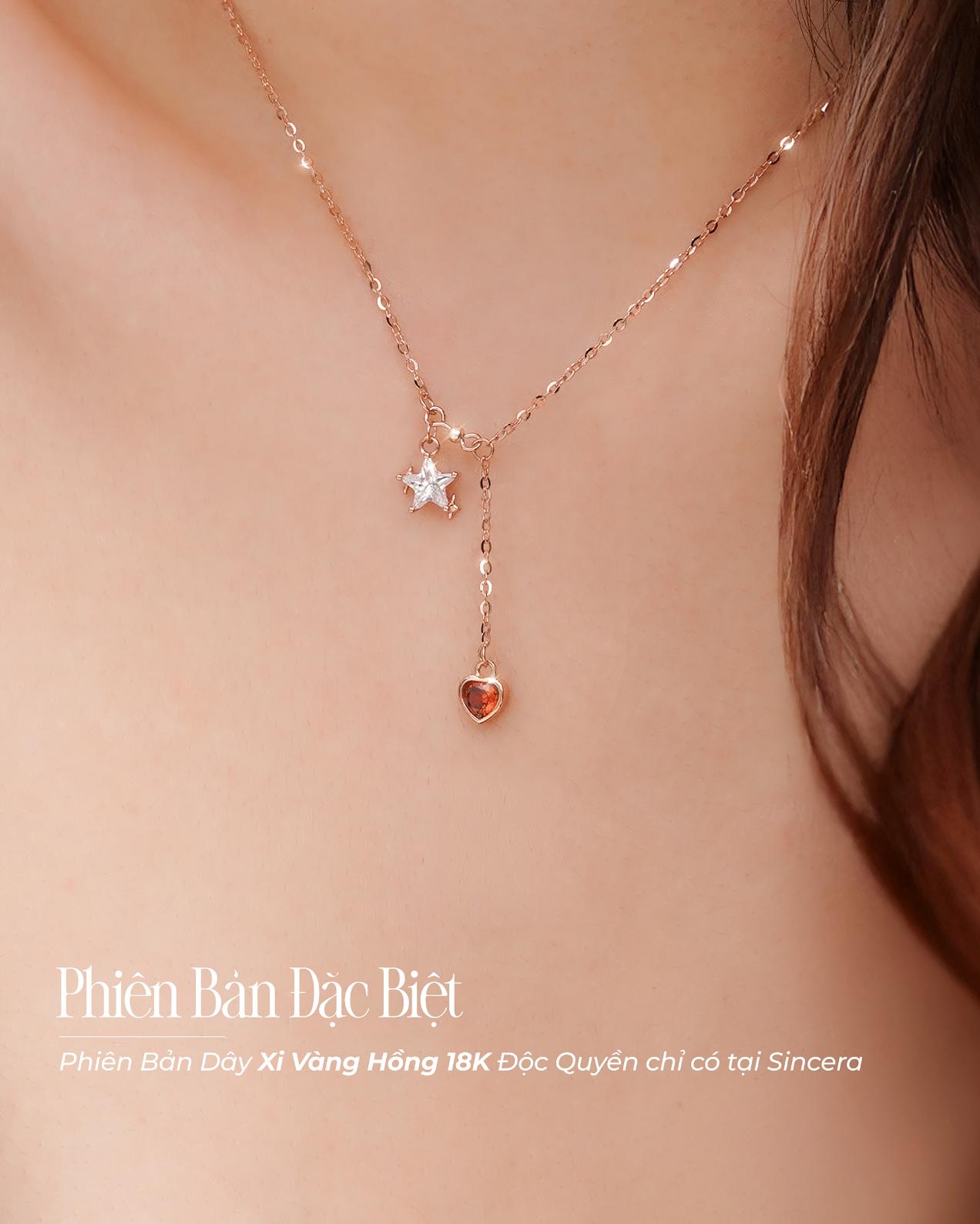 Dây Chuyền Sincera Star Heart Đá CZ | Bạc s925