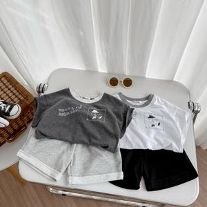 Bộ cộc quần đùi bé trai không cổ