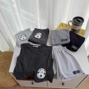 Bộ không tay quần đùi bé trai không cổ