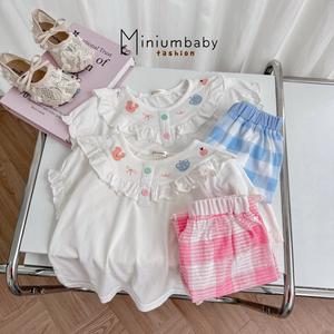 Bộ cộc quần lỡ bé gái không cổ