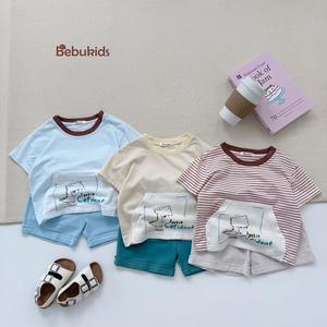 Bộ cộc quần đùi bé trai không cổ