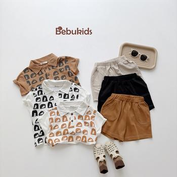 Bộ cộc quần đùi bé trai có cổ