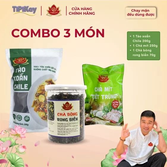 Product image - [Combo 3 món]  1 HQV Tảo Xoắn Chile 200g + 1 Chả Mít 250g + 1 Chà Bông Rong Biển 70g