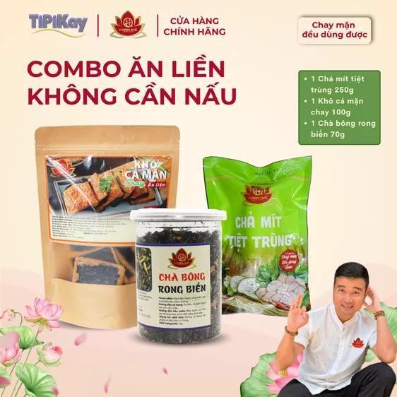 Product image - [Combo 3 Món] 1 Chả Mít 250g + 1 Khô Cá Mặn Chay 100g + 1 Chà Bông Rong Biển 70g