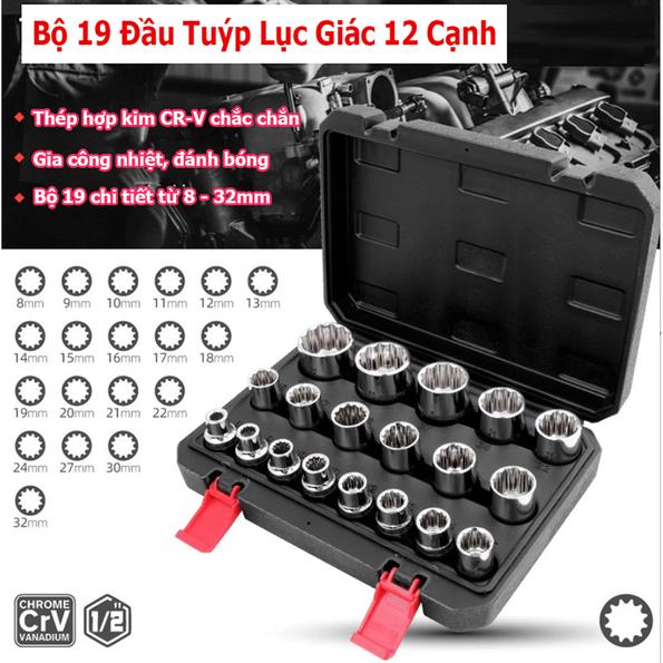 Product image - Bộ 19 Đầu Tuýp  Hoa Thị 8-32mm