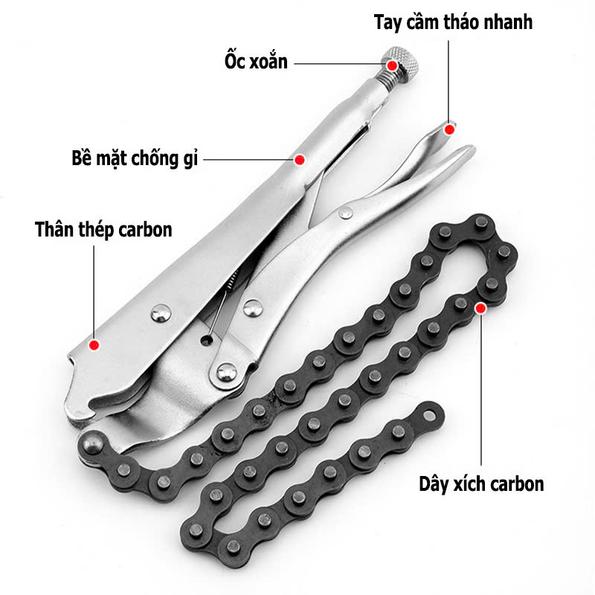 Product image - Kìm Vặn Ống Loại Bấm Xích