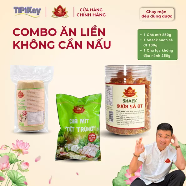 Product image - [Combo 3 Món] 1 Chả Mít 250g + 1 Chả Không Đậu Nành 250g + 1 Snack Sườn Sả Ớt 100g