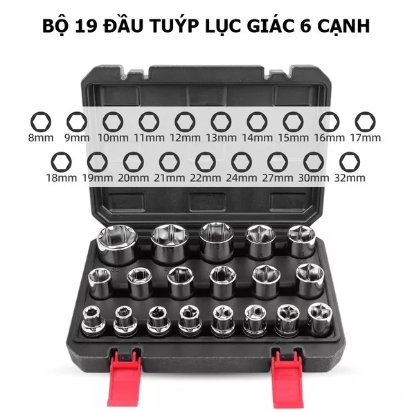 Product image - Bộ Khẩu E Lục Giác 19 Chi Tiết