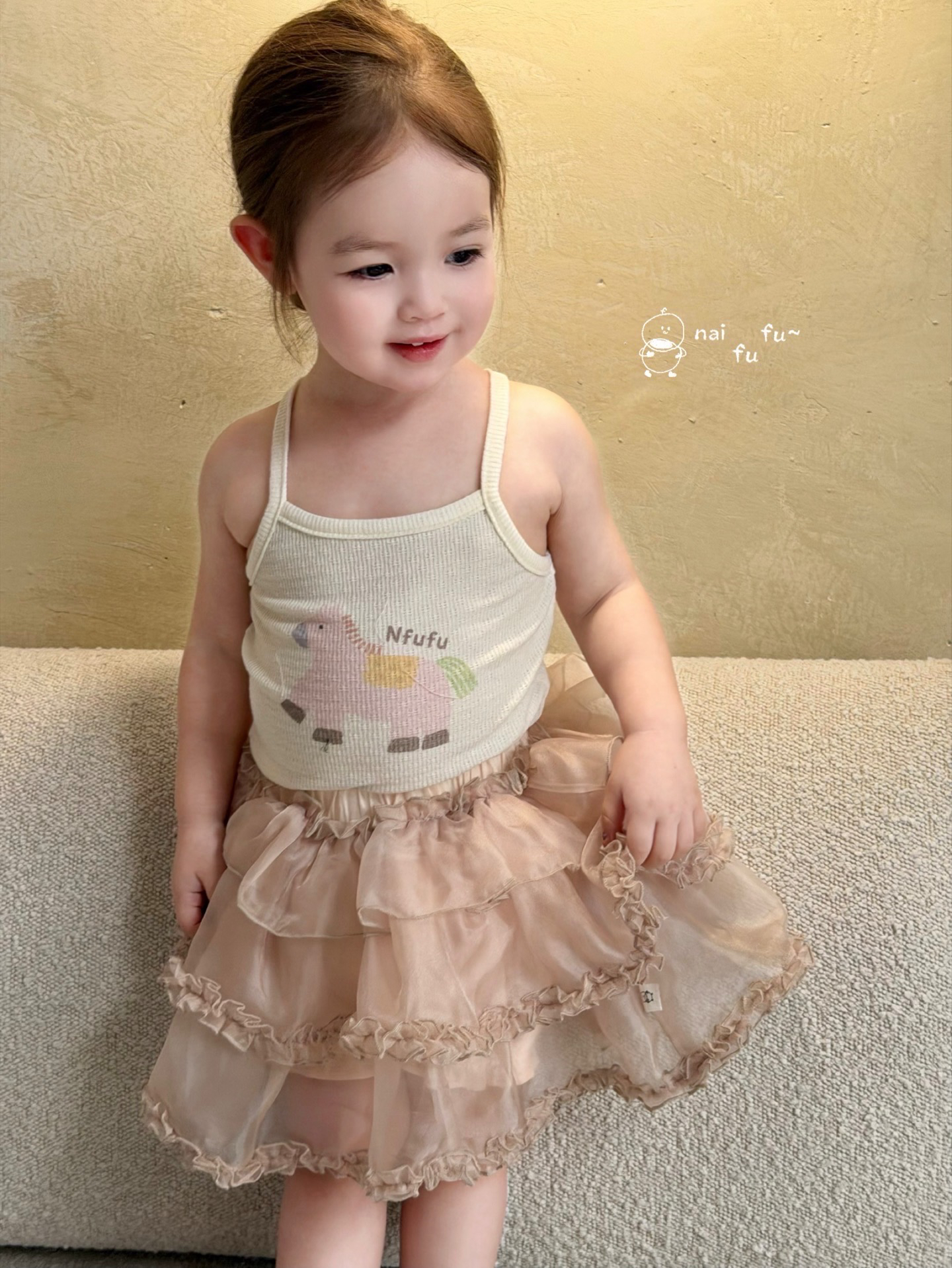 áo 2 dây in hình ngựa lưng đính cánh hồng nfufu