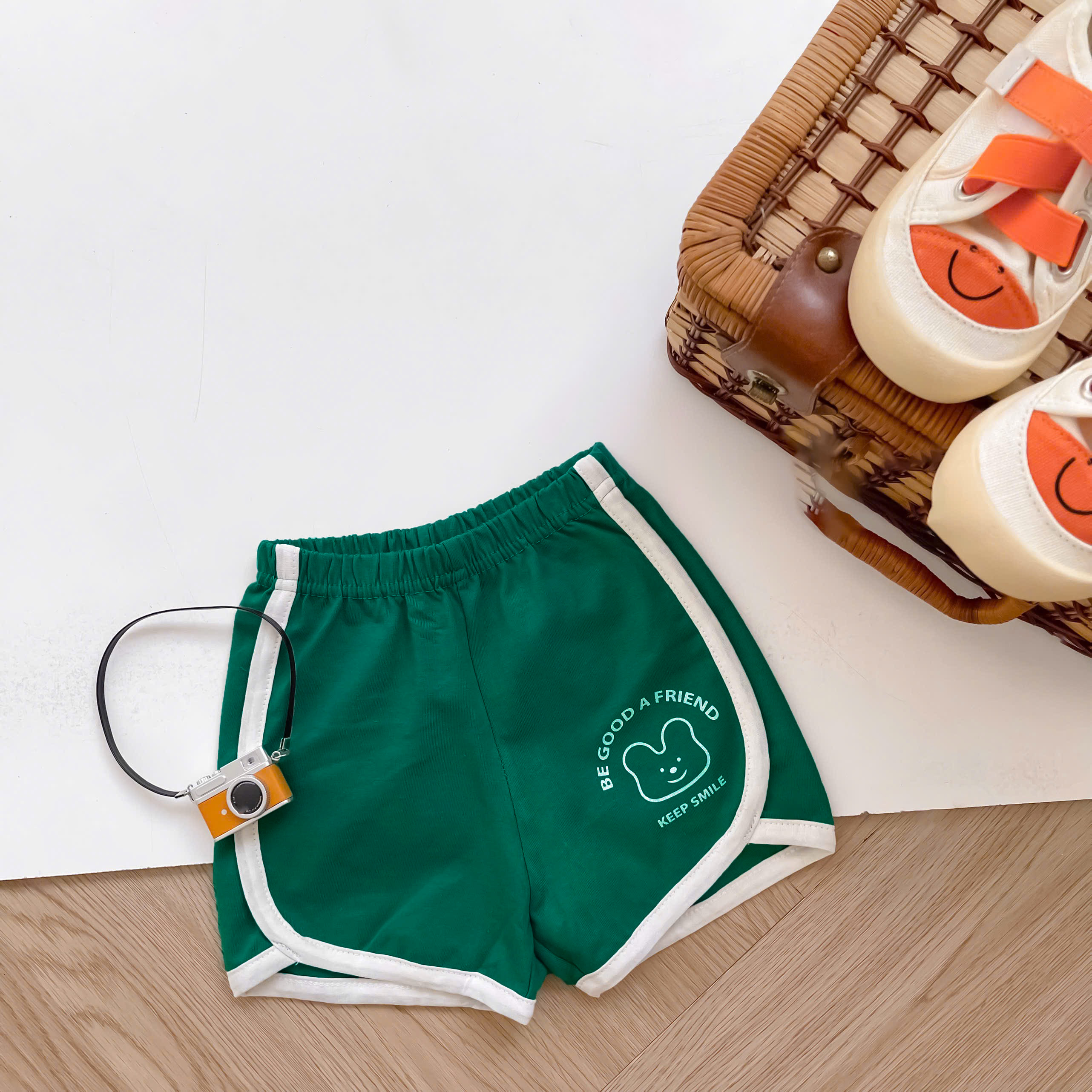 QC1591- quần đùi họa tiết cho bé xanhla1
