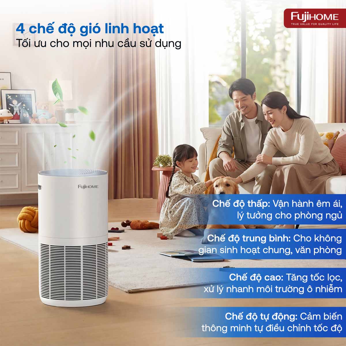 Máy lọc không khí Fujihome AP5GRAND kết nối Wifi thông minh