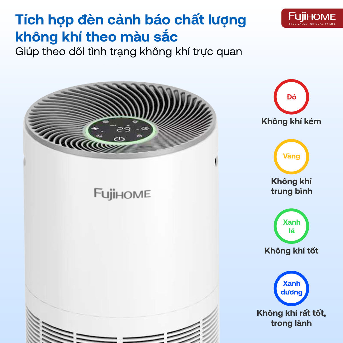 Máy lọc không khí Fujihome AP5GRAND kết nối Wifi thông minh
