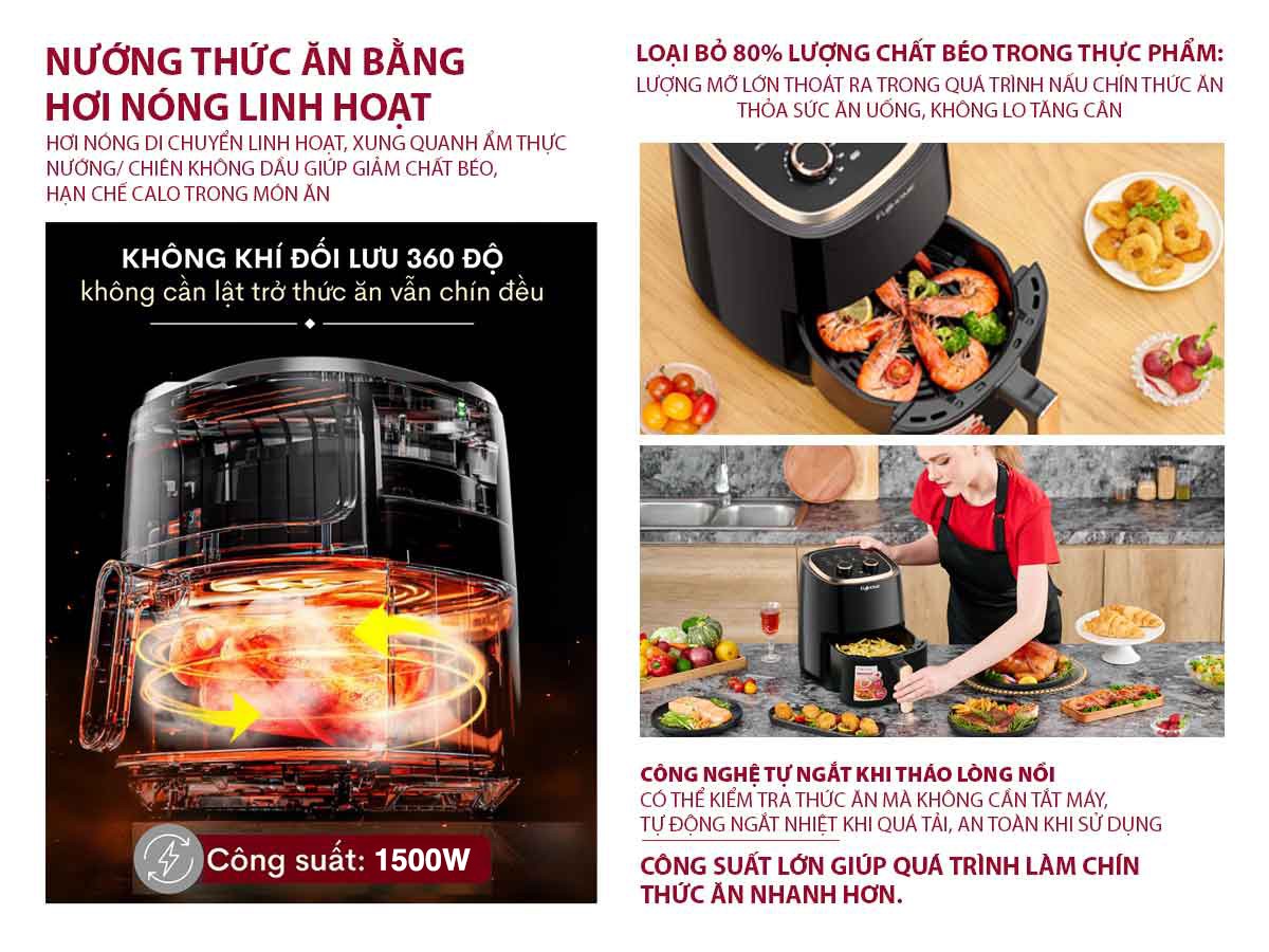 Nồi chiên không dầu Fujihome A4EB 4.5Lít