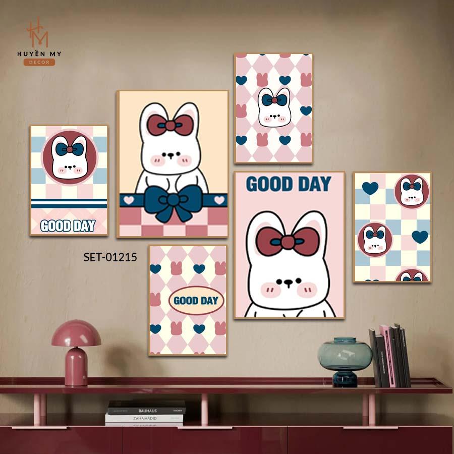 Set 6 Tranh Dán Tường Nhiều Ngộ Nghĩnh , Decor Phòng Ngủ Nhẹ Nhàng Dễ Thương, Decor Quán Cafe - Huyền My Decor