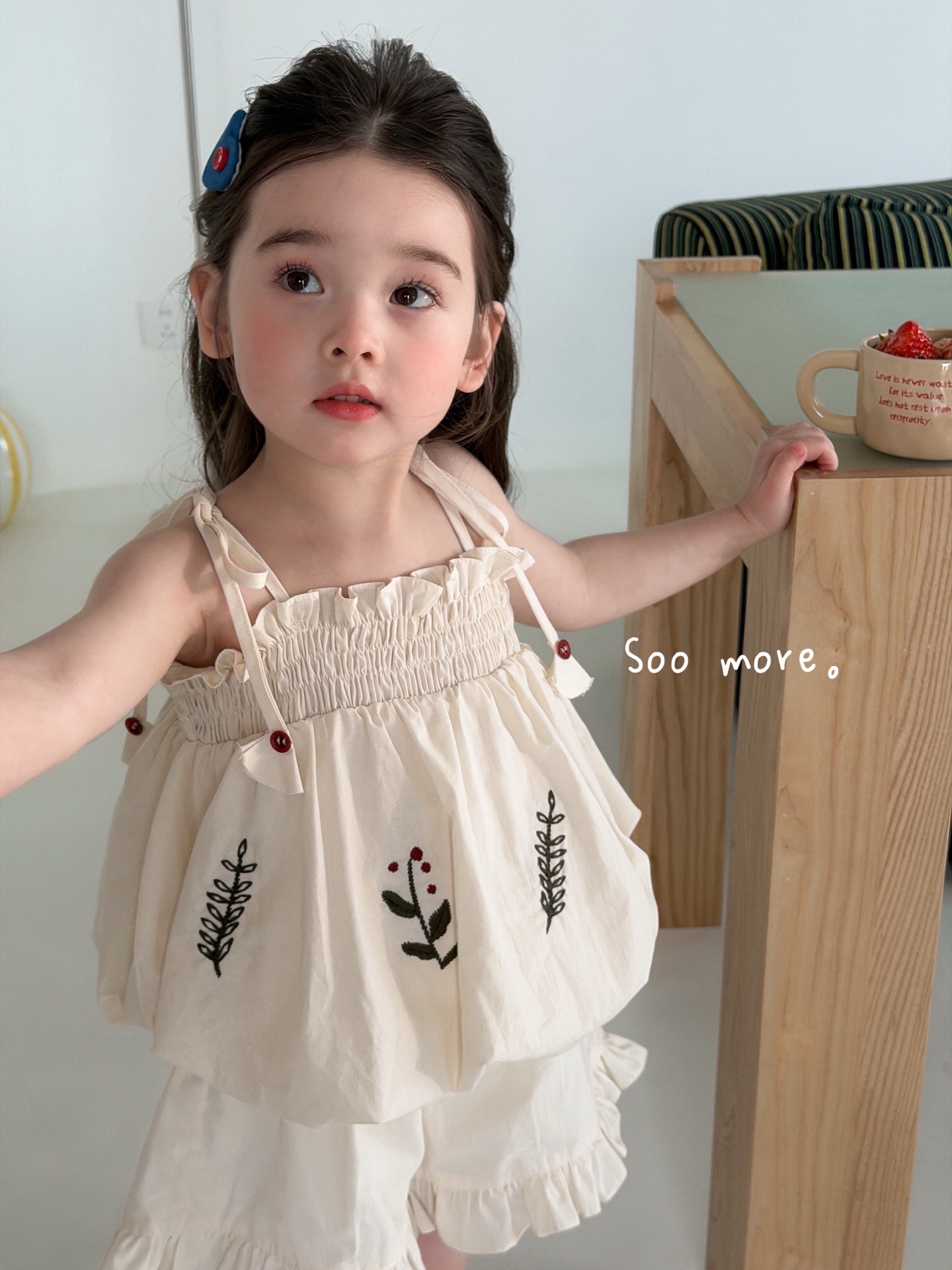 set áo + quần thô be thêu hoa soomore