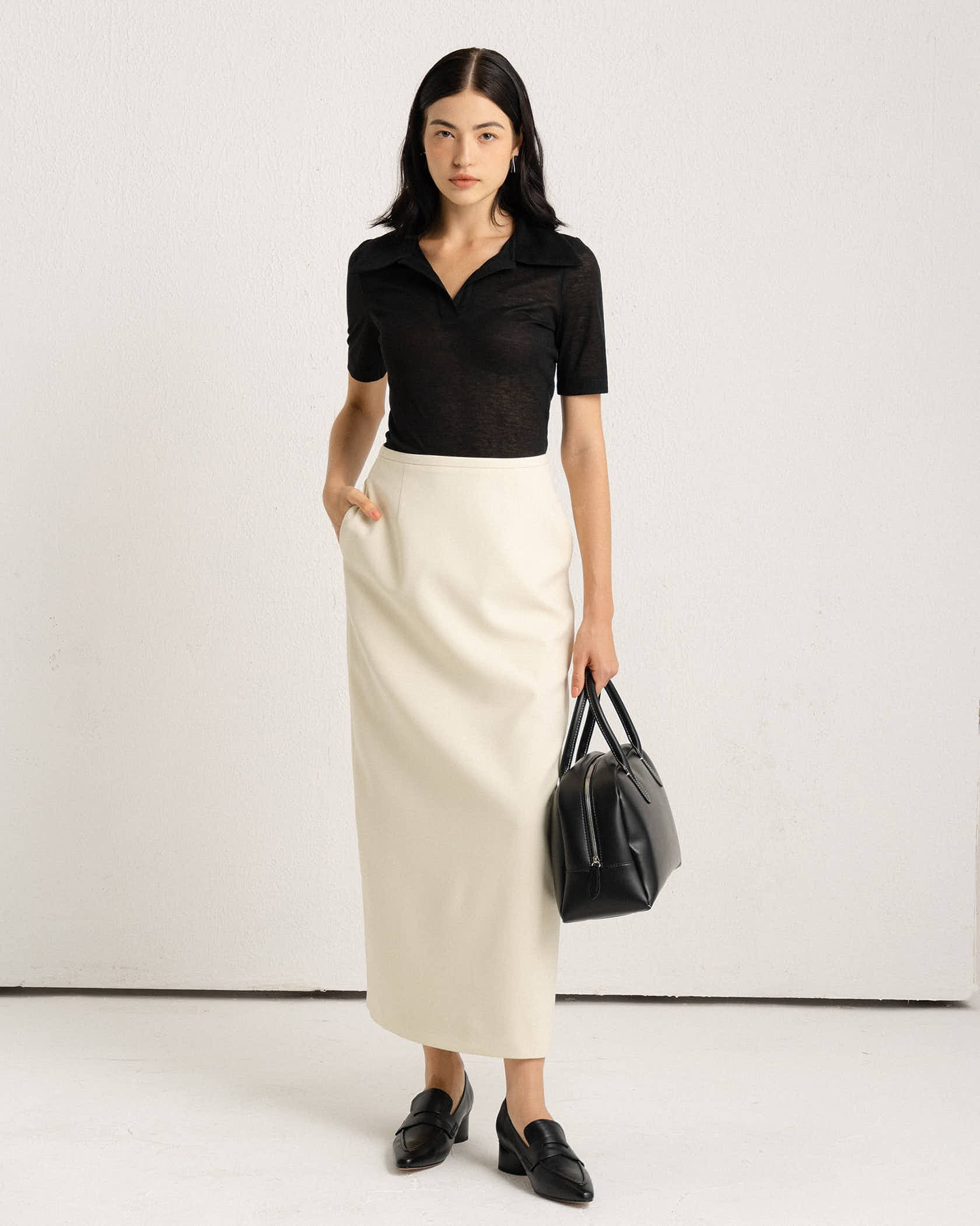 Pencil hip-pocket skirt