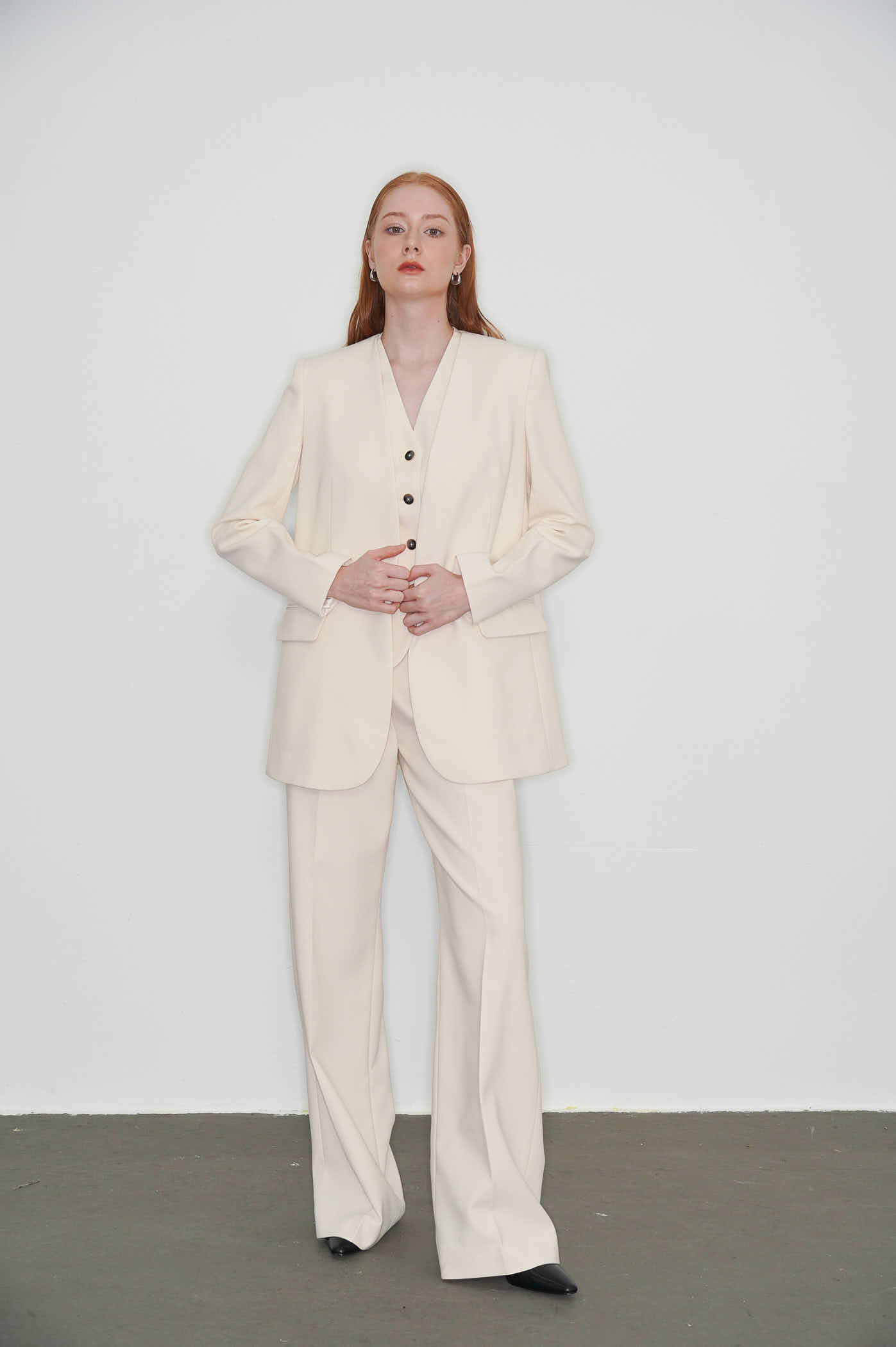 Open-front easy blazer