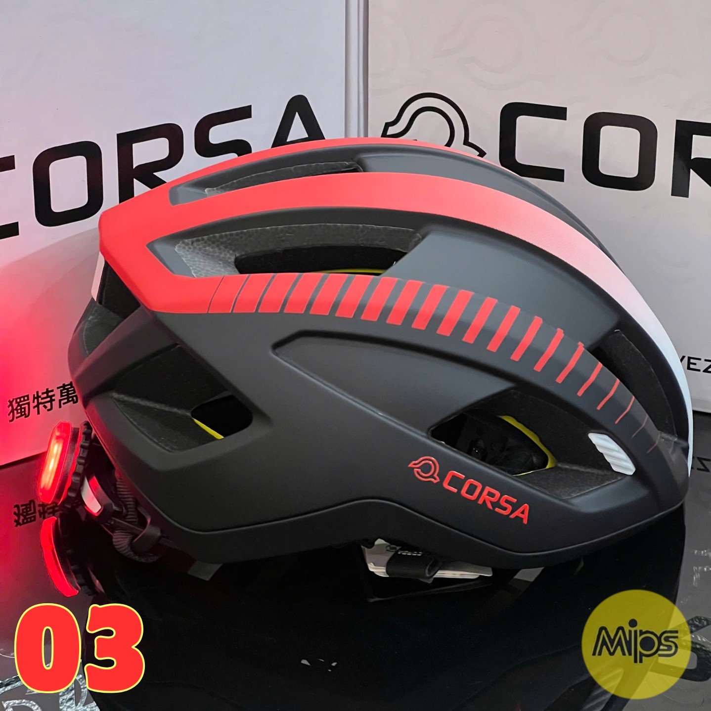 Nón bảo hiểm CORSA MIPS S-440 màu Đen đỏ