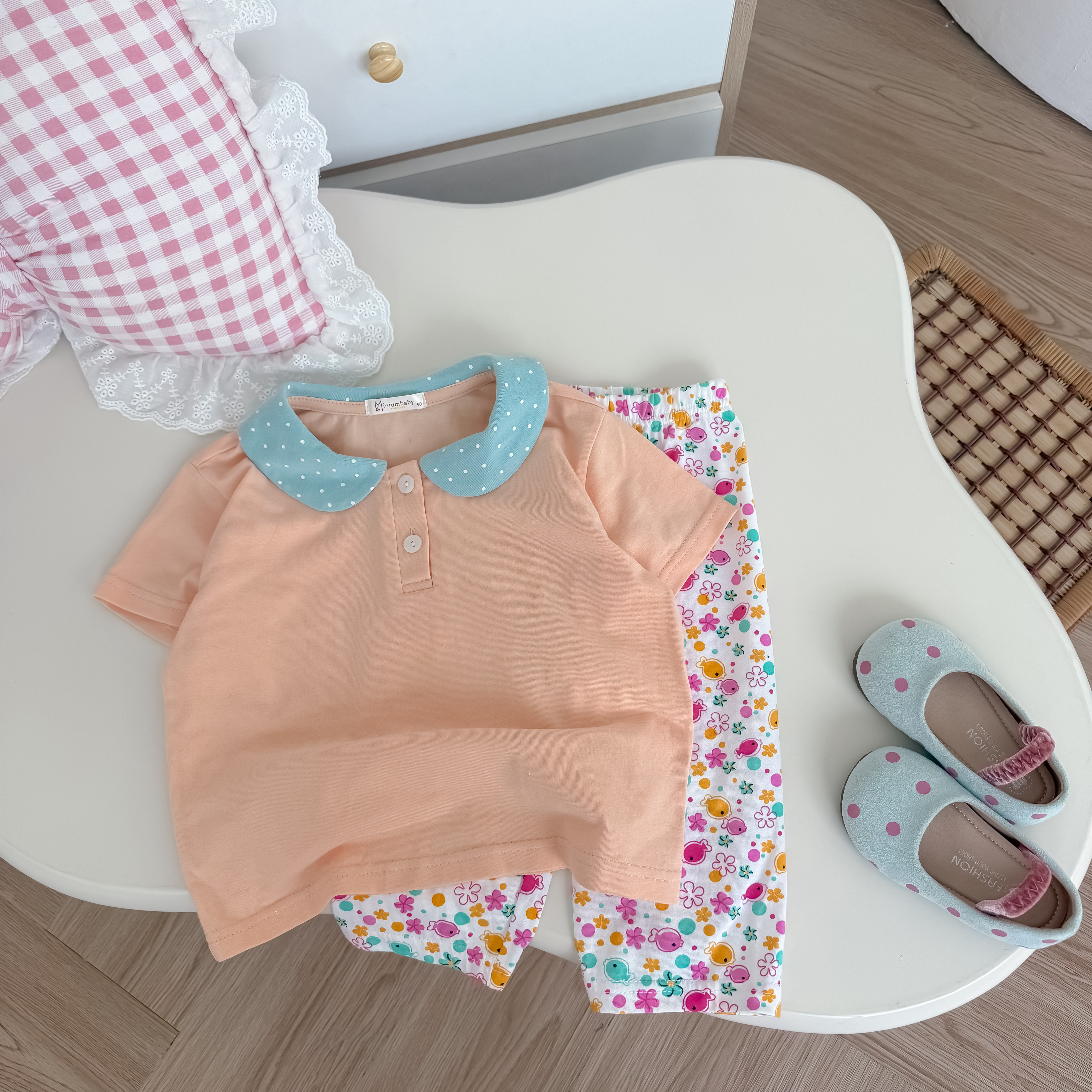 SB2379- bộ cổ zen mix màu camqhoa