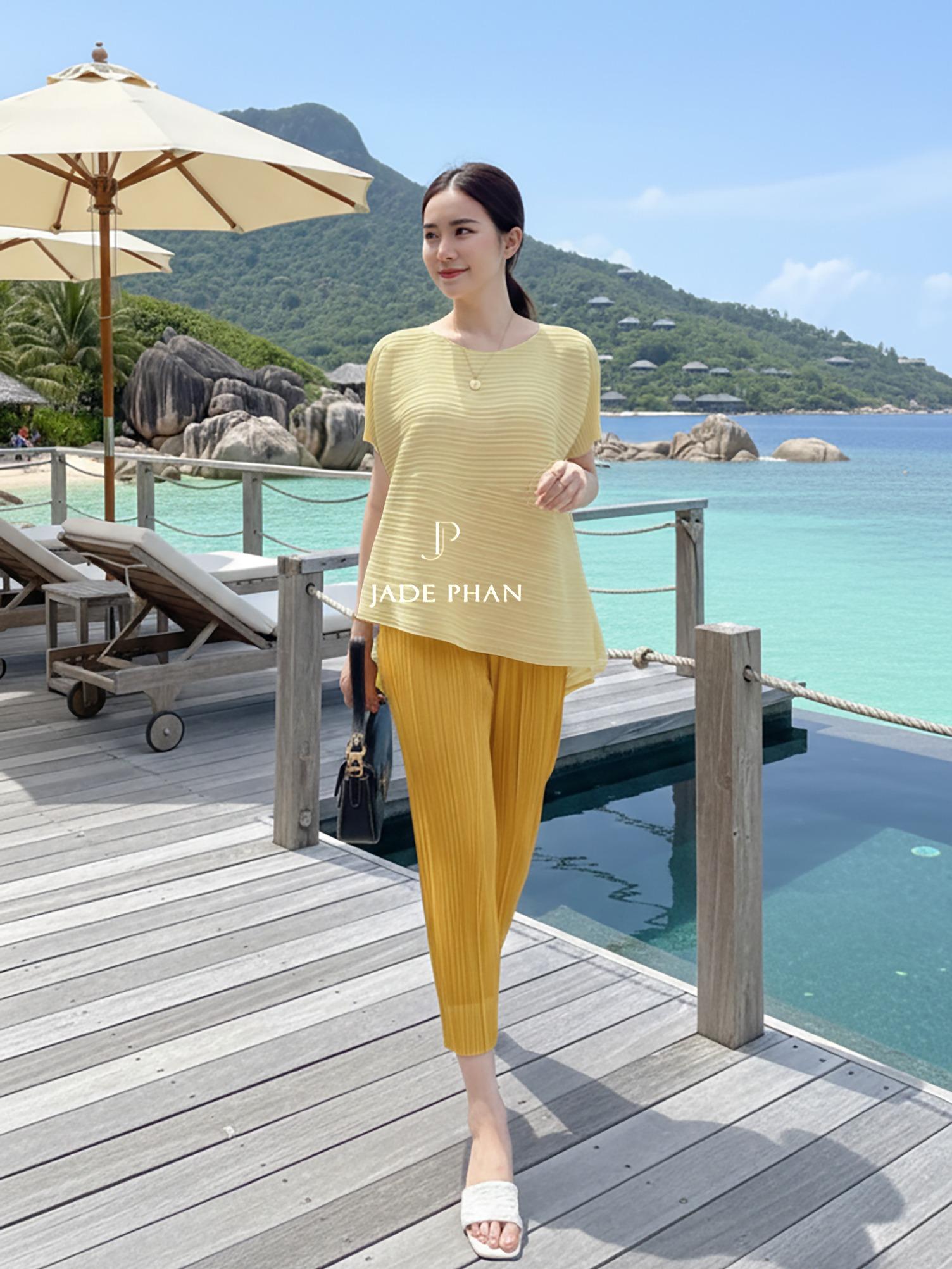 Set gồm áo và quầnmix màu, bộ quần áo dập ly cao cấp không nhăn phong cách cá tính nhiều màu Katle Daisy