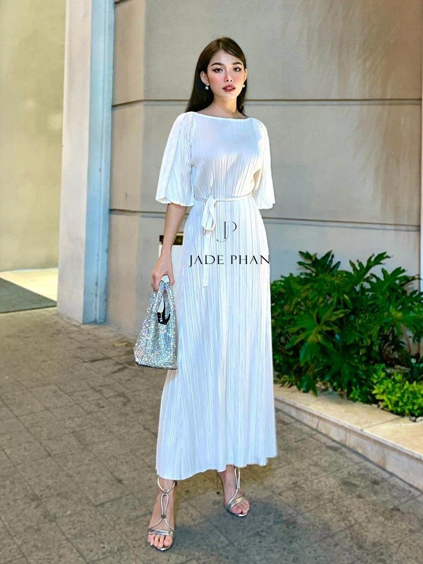 Váy Charisse dập ly cao cấp JADEPHAN xếp ly lò xo