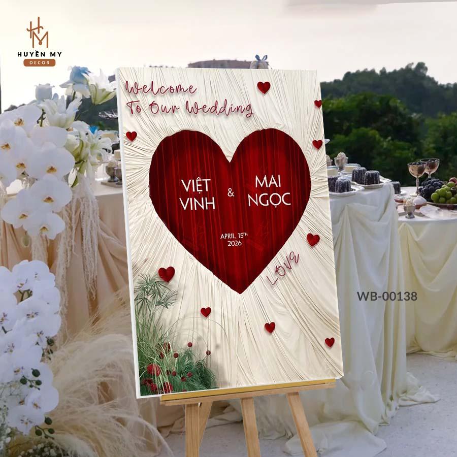 Bảng Chào Đón Tiệc Cưới Cao Cấp – Bảng Welcome Decor Không Gian Lễ Cưới, Nhiều Mẫu Đẹp – Huyền My Decor