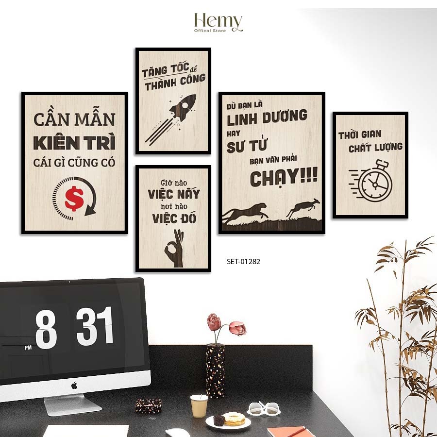 Set 5 Tranh Dán Tường Chủ Đề Động Lực – Phong Cách Hiện Đại, Truyền Cảm Hứng Cho Không Gian Việc – HeMy Decor 3