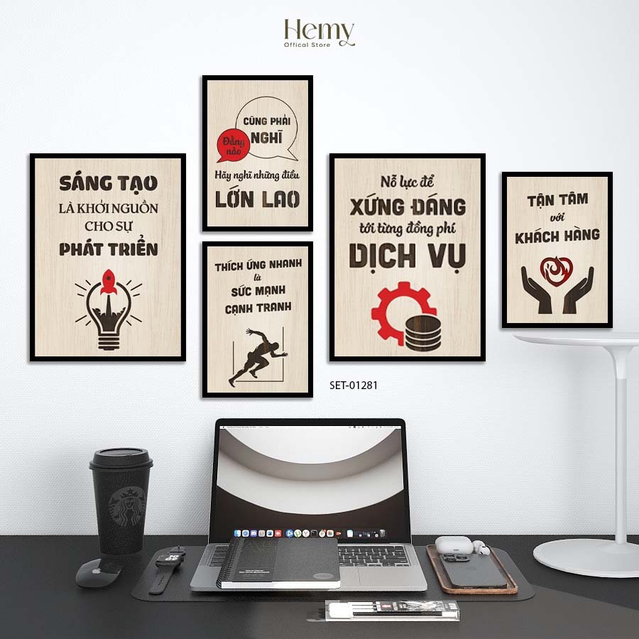 Set 5 Tranh Dán Tường Chủ Đề Động Lực – Phong Cách Hiện Đại, Truyền Cảm Hứng Cho Không Gian Việc – HeMy Decor 5