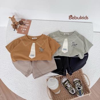 Bộ cộc quần đùi bé trai có cổ