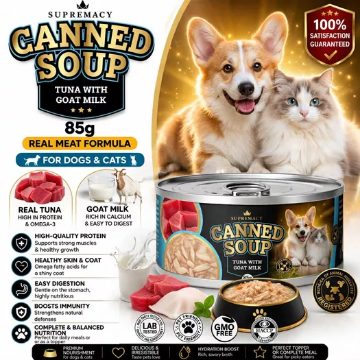 Product image - Canned Soup Tuna with Goat Milk for Dogs and Cats