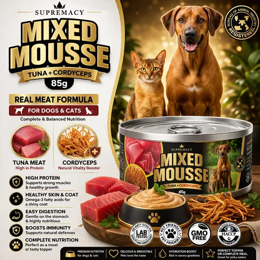 Product image - Mixed Mousse Tuna + Cordyceps for Dogs and Cats