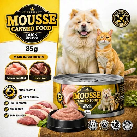 Product image - Mousse Canned Food Duck for Dogs and Cats