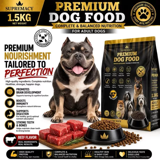 Product image - 1.5 KG - SUPREMACY PREMIUM DOG FOOD- BEEF FLAVOR