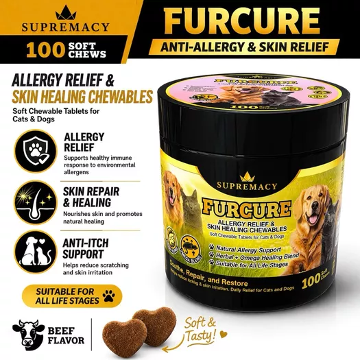 Product image - Furcure - Allergy Relief & Skin Healing Chewables for Dogs and Cats