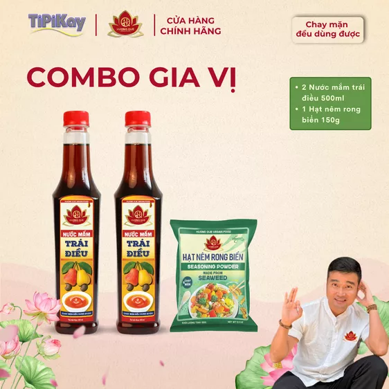 Product image - [Combo 3 Món] 2 Nước Mắm Trái Điều 500ml  + 1 Hạt Nêm Rong Biển 150g