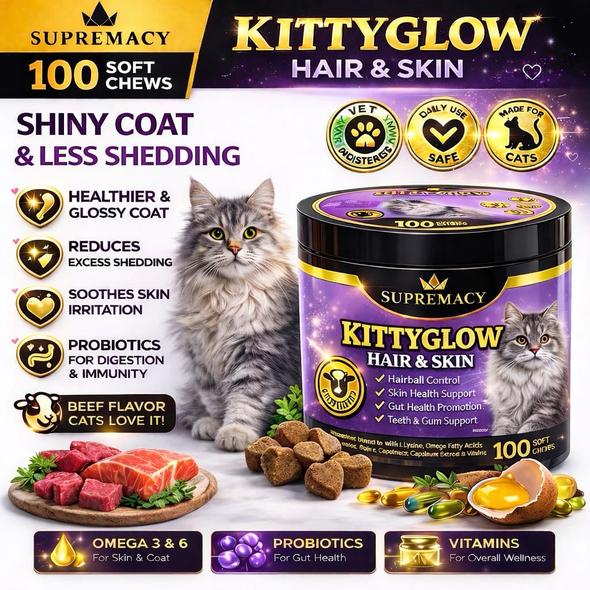 Product image - Kitty Glow Hair and Skin Chewable Vitamins for Cats