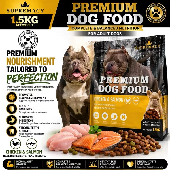 Product image - 1.5KG Premium Dog Food - Salmon & Chicken Flavor