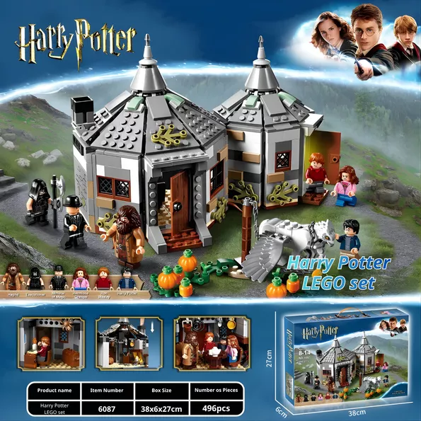 Product image - Compatible with Lego Harry 75947 Porter Building Block Model Street View Hager Cabin Castle Hedwei Toy