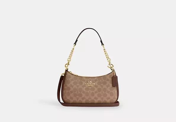 Product image - Teri Shoulder Bag In Signature Canvas Gold/Tan/Brown